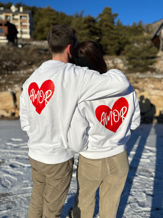 Sweat unisexe – AMOR CŒUR ROUGE