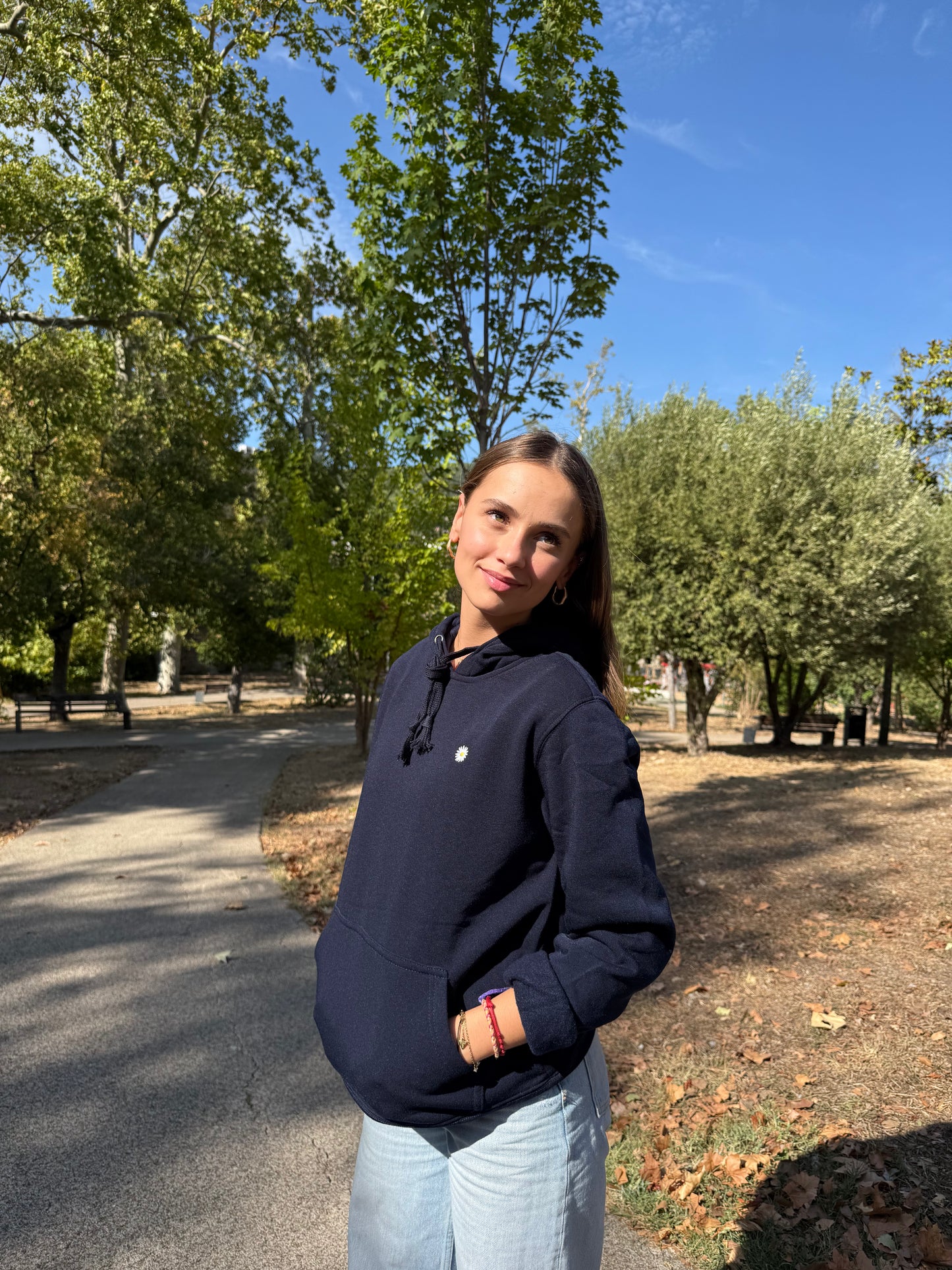 Sweat à capuche bleu marine unisexe - Le cosy