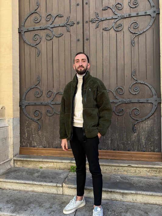 Manteau kaki - Le détaillé