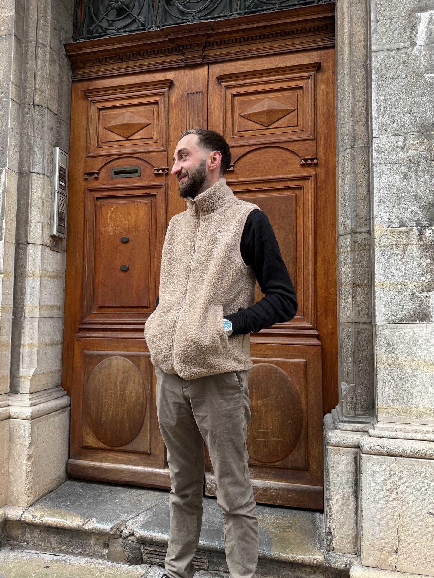 Veste sans manches beige – Sherpa