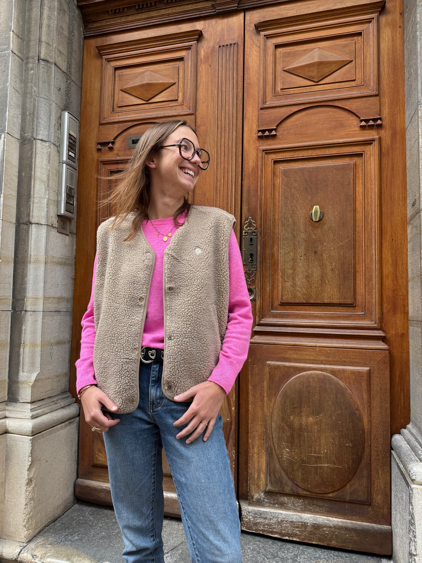 Veste sans manches beige – Sherpa